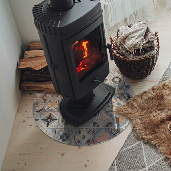 Placă de sticlă rotundă șemineu Modele de mozaic în forme de plăci