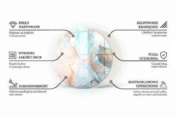 Sticlă rotundă sub sobă Aranjamentul decorațiunilor din mozaic