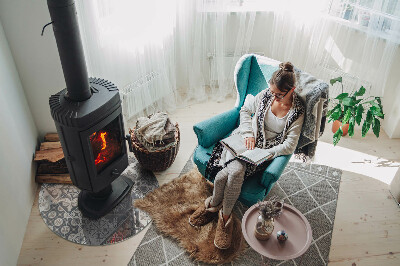 Sticlă rotundă sub sobă Aranjamentul decorațiunilor din mozaic