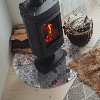 Sticlă rotundă sub sobă Modele de mozaic în plăci