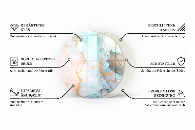 Placă rotundă din sticlă pentru șemineu Culori ale plăcii în diferite tonuri