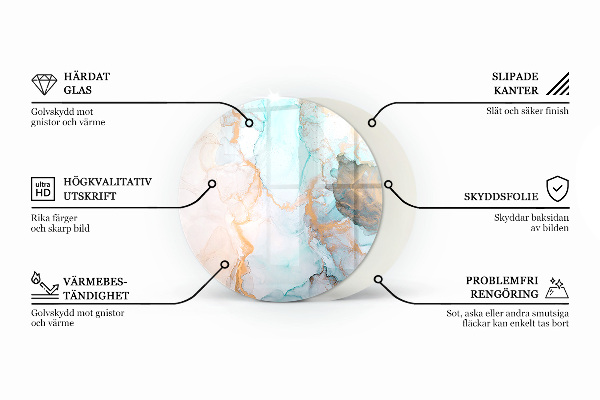 Placă rotundă din sticlă pentru șemineu Culori ale plăcii în diferite tonuri