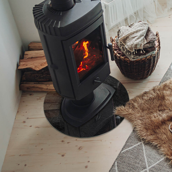 Sticlă rotundă sub sobă Modelul structurii de piatră