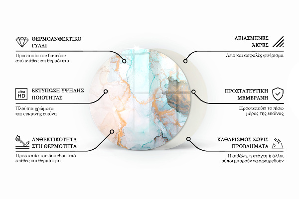 Placă rotundă din sticlă pentru șemineu Model de forme tridimensionale