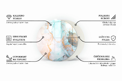 Placă rotundă din sticlă pentru șemineu Model de forme tridimensionale