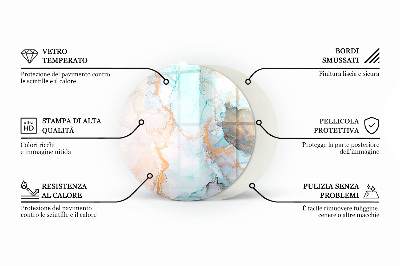 Placă rotundă din sticlă pentru șemineu Model de forme tridimensionale