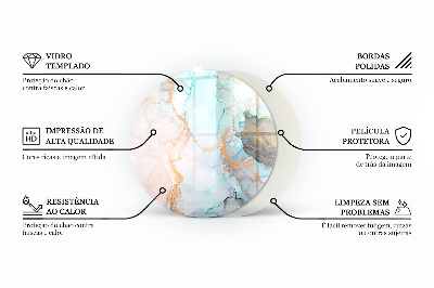 Placă rotundă din sticlă pentru șemineu Model de forme tridimensionale