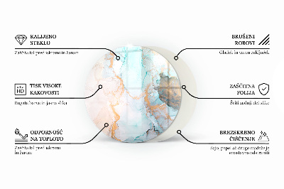 Placă rotundă din sticlă pentru șemineu Model de forme tridimensionale