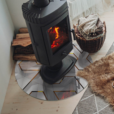 Placă rotundă din sticlă pentru șemineu Model de forme tridimensionale