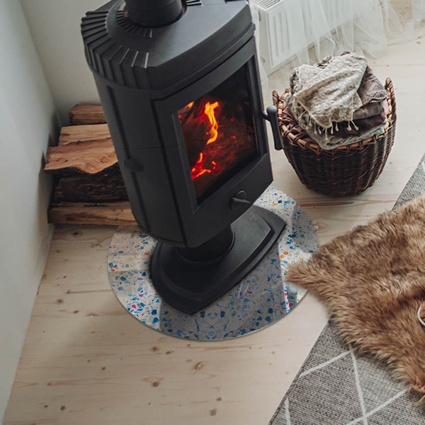 Sticlă rotundă sub sobă Motiv textură abstractă