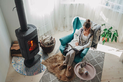 Sticlă rotundă sub sobă Motiv textură abstractă