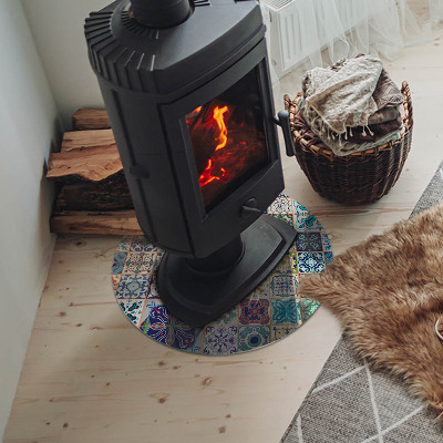 Placă de sticlă rotundă șemineu Modele decorative mozaicate