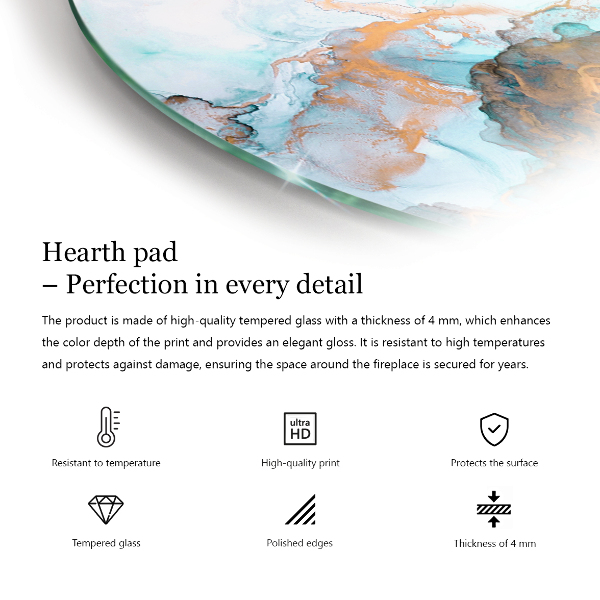 Placă de sticlă rotundă șemineu Placă de lemn ruginită