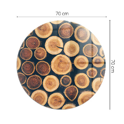 Sticlă rotundă sub sobă Cutie cu ramă de lemn