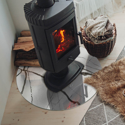 Sticlă rotundă sub sobă Vene de marmură într-un stil elegant