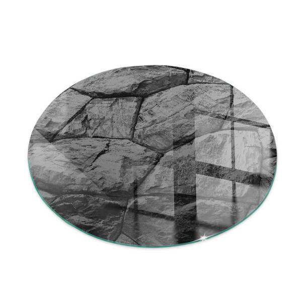 Placă rotundă din sticlă pentru șemineu Stil de piatră într-o versiune naturală