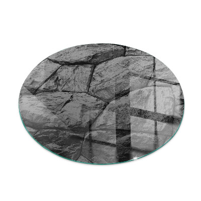Placă rotundă din sticlă pentru șemineu Stil de piatră într-o versiune naturală