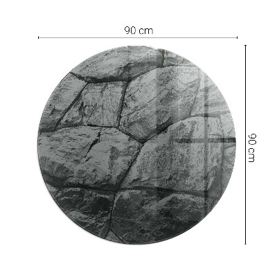 Placă rotundă din sticlă pentru șemineu Stil de piatră într-o versiune naturală