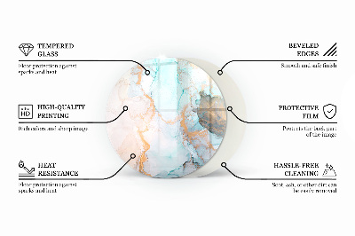 Placă rotundă din sticlă pentru șemineu Stil de piatră într-o versiune naturală