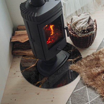 Placă de sticlă rotundă șemineu Stil de marmură cu vene delicate