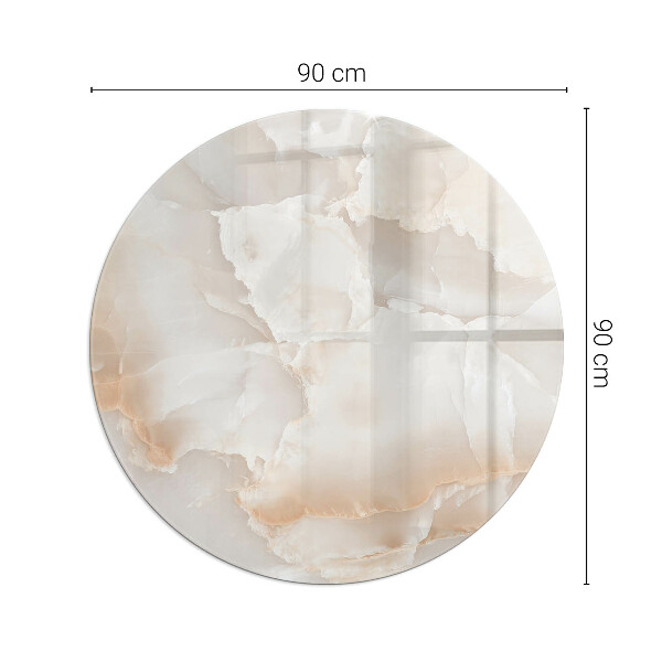 Sticlă rotundă sub sobă Motiv organic din piatră