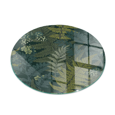 Sticlă rotundă sub sobă Modele de plante cu fluturi