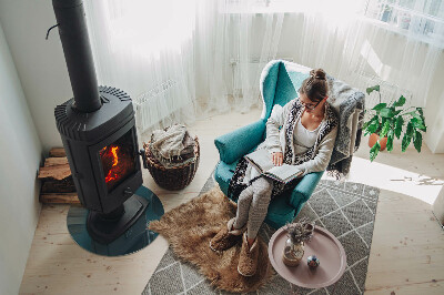 Sticlă rotundă sub sobă Culoarea mării