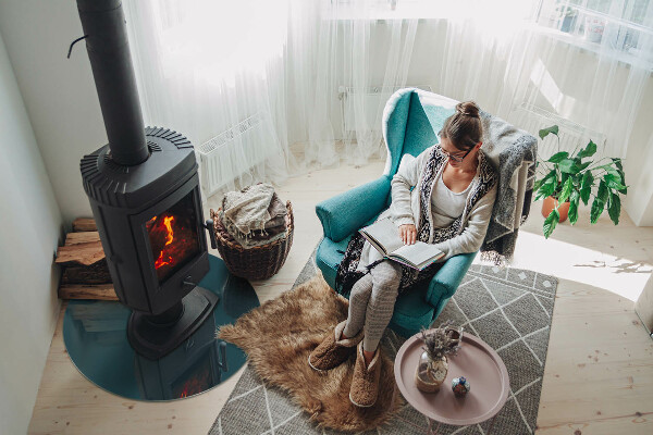 Sticlă rotundă sub sobă Culoarea mării