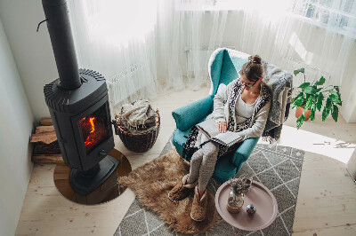 Placă de sticlă rotundă șemineu Culoare Maro