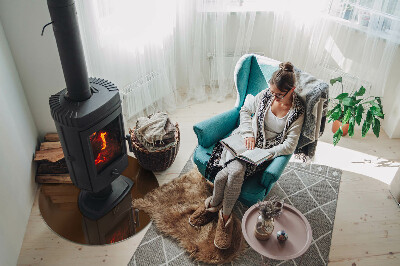 Placă de sticlă rotundă șemineu Culoare Maro