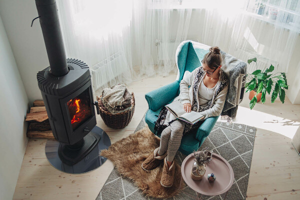 Sticlă rotundă sub sobă Culoare: Albastru închis