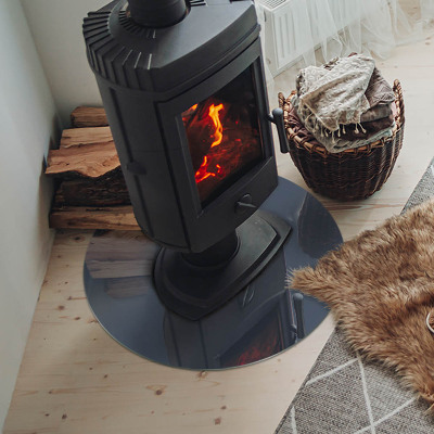 Sticlă rotundă sub sobă Culoare: Albastru închis