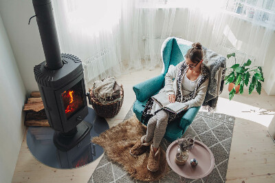 Sticlă rotundă sub sobă Culoare: Albastru închis