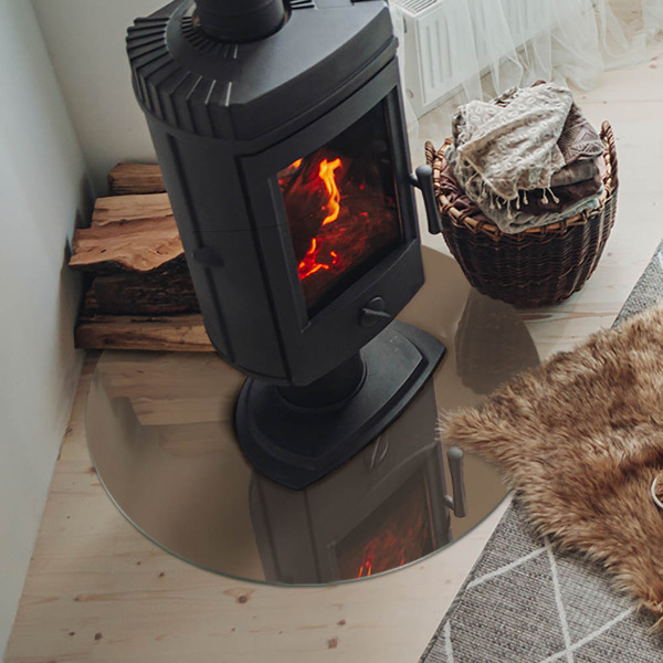 Sticlă rotundă sub sobă Culoare Maro