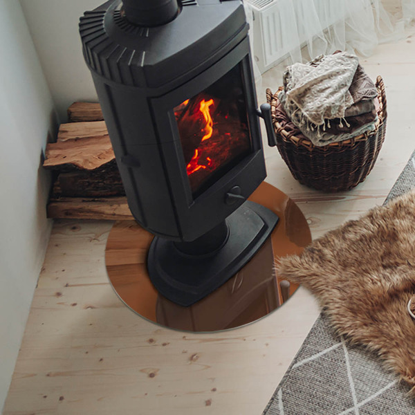 Placă de sticlă rotundă șemineu Culoare Maro