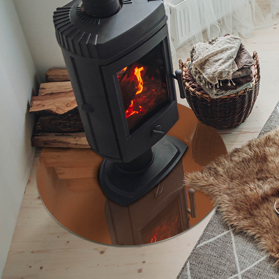 Placă de sticlă rotundă șemineu Culoare Maro