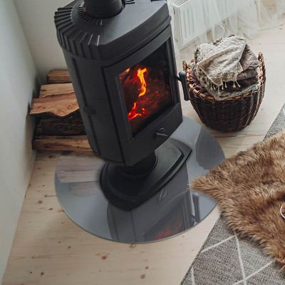 Sticlă rotundă sub sobă Culoare Gri