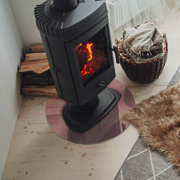 Placă de sticlă rotundă șemineu Culoare roz