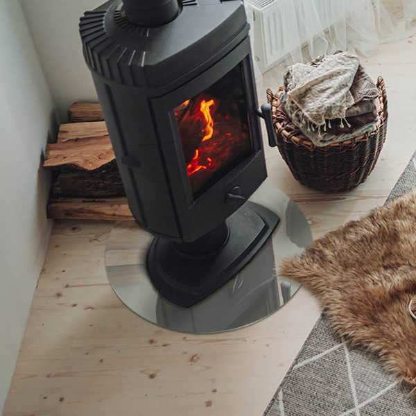 Sticlă rotundă sub sobă Culoare Gri-verde