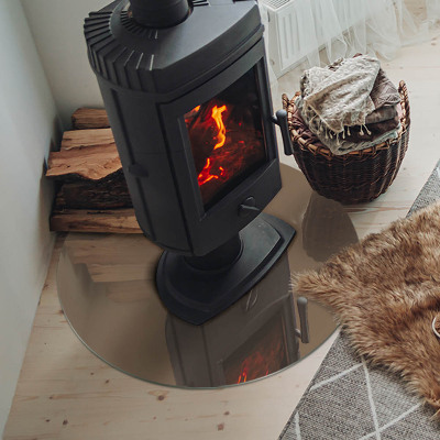 Sticlă rotundă sub sobă Culoare Maro