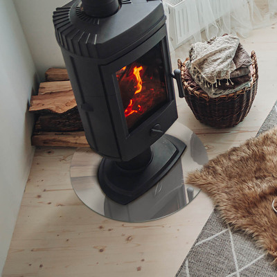 Placă de sticlă rotundă șemineu Culoare crem deschis