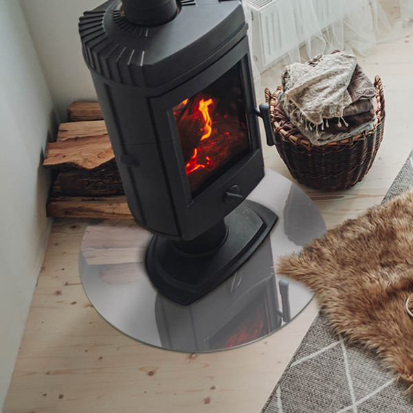 Sticlă rotundă sub sobă Culoare Gri