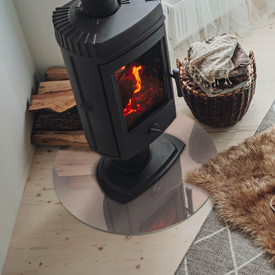 Placă rotundă din sticlă pentru șemineu Culoare Maro deschis