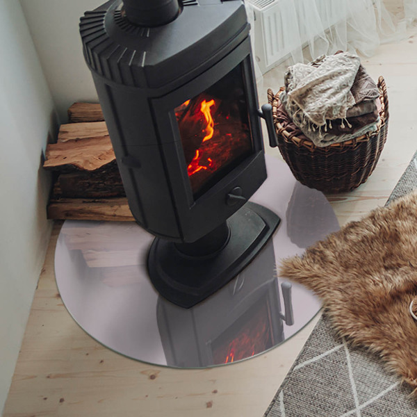 Placă de sticlă rotundă șemineu Culoare violet deschis