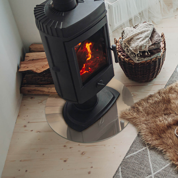 Sticlă rotundă sub sobă Culoare bej