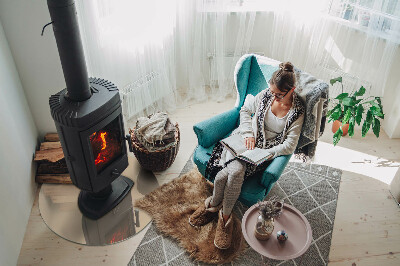 Sticlă rotundă sub sobă Culoare bej