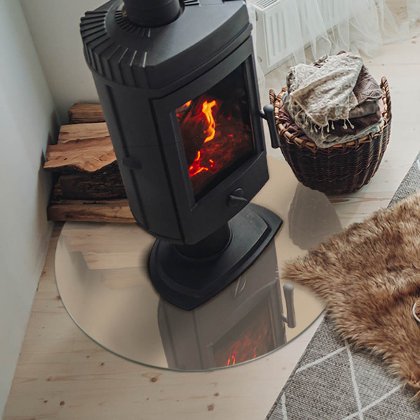 Sticlă rotundă sub sobă Culoare bej