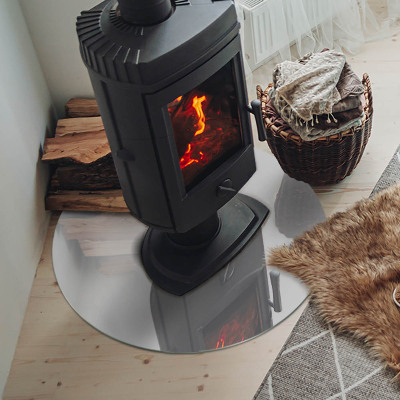 Placă rotundă din sticlă pentru șemineu Culoare Gri