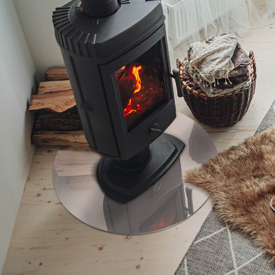 Placă de sticlă rotundă șemineu Culoare roz pal