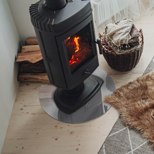 Sticlă rotundă sub sobă Culoare Gri deschis